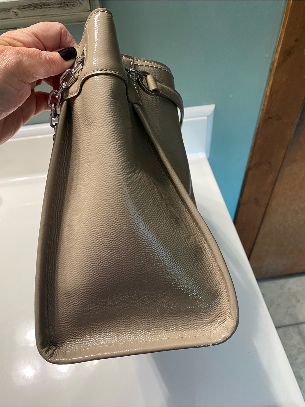 Tory Burch Beige Leather Chain-Handle Shoulder Bag - Picture 5 of 8